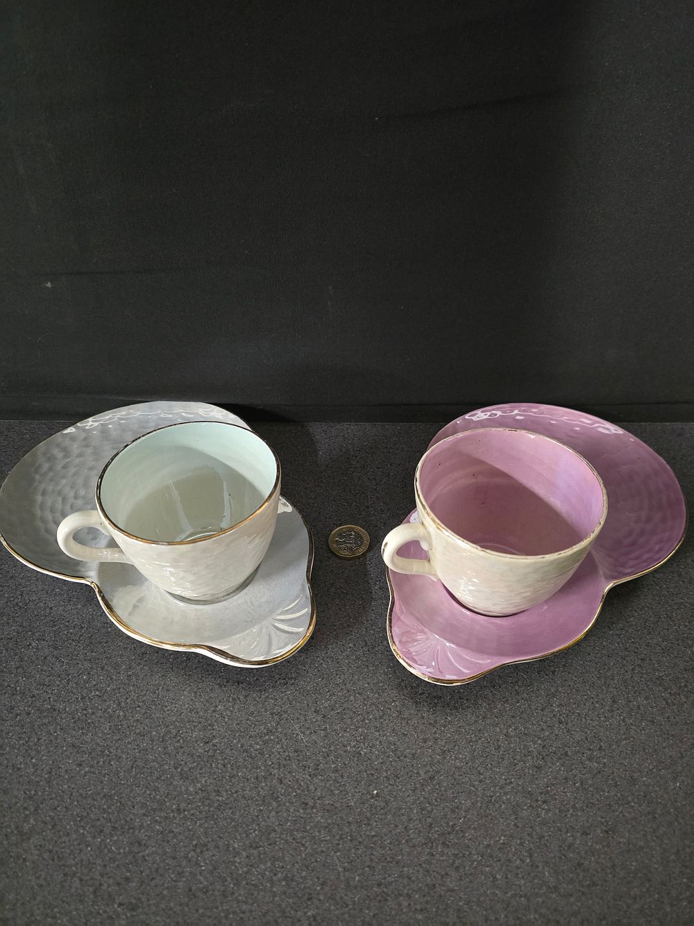 Lot 320: Two mailing ware cup and saucer sets