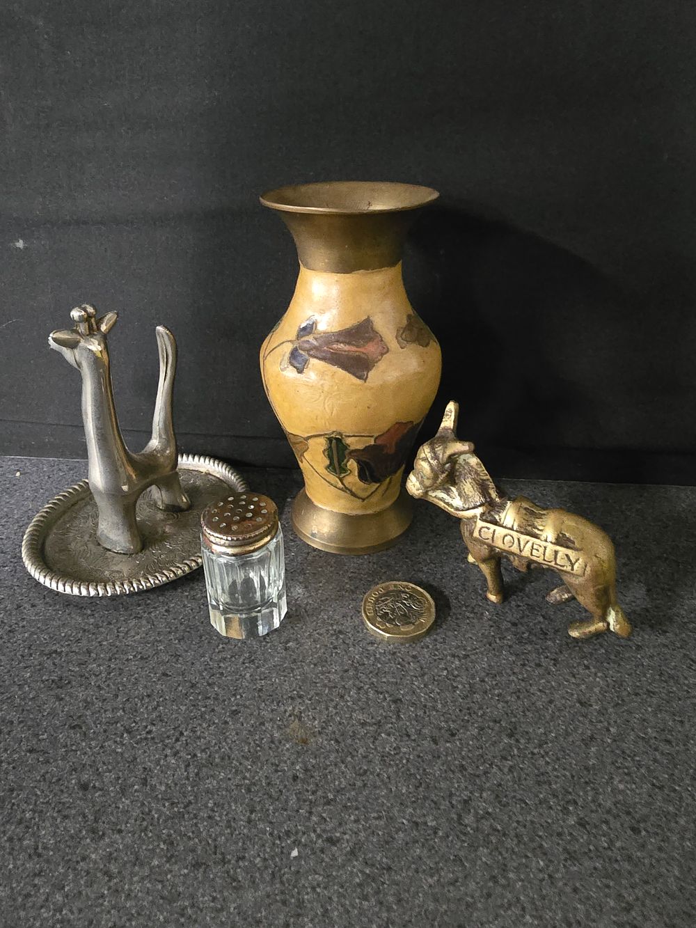 Lot 326: A section of brass and Silver plate