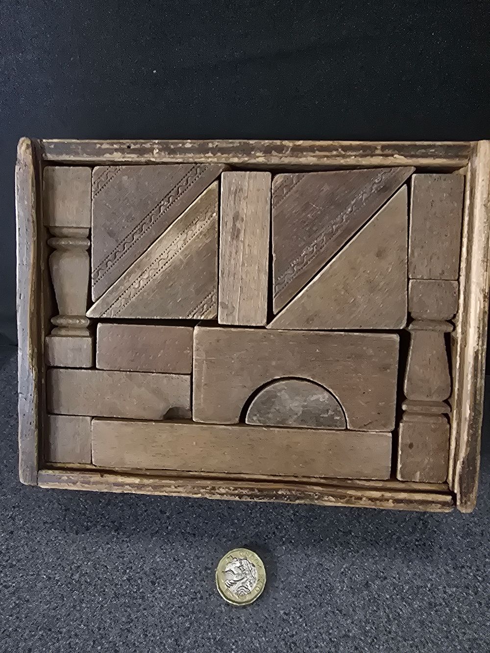 Lot 336: Vintage wooden play blocks