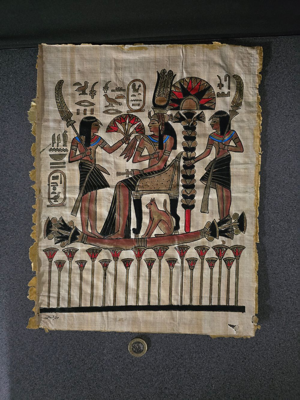 Lot 355: A vintage papyrus painting