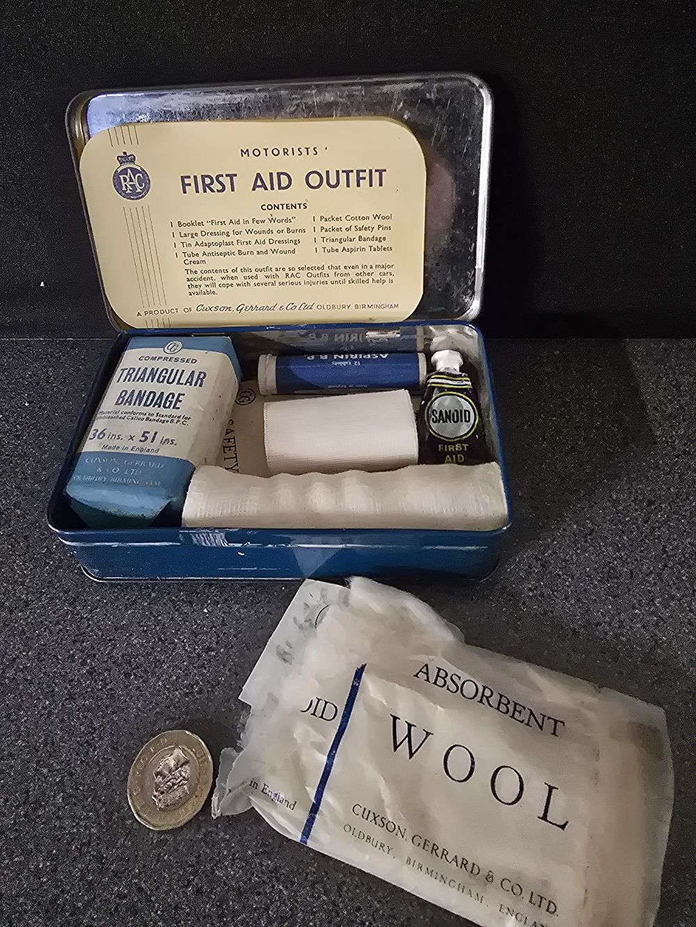 Lot 369: Vintage motorists first aid kit