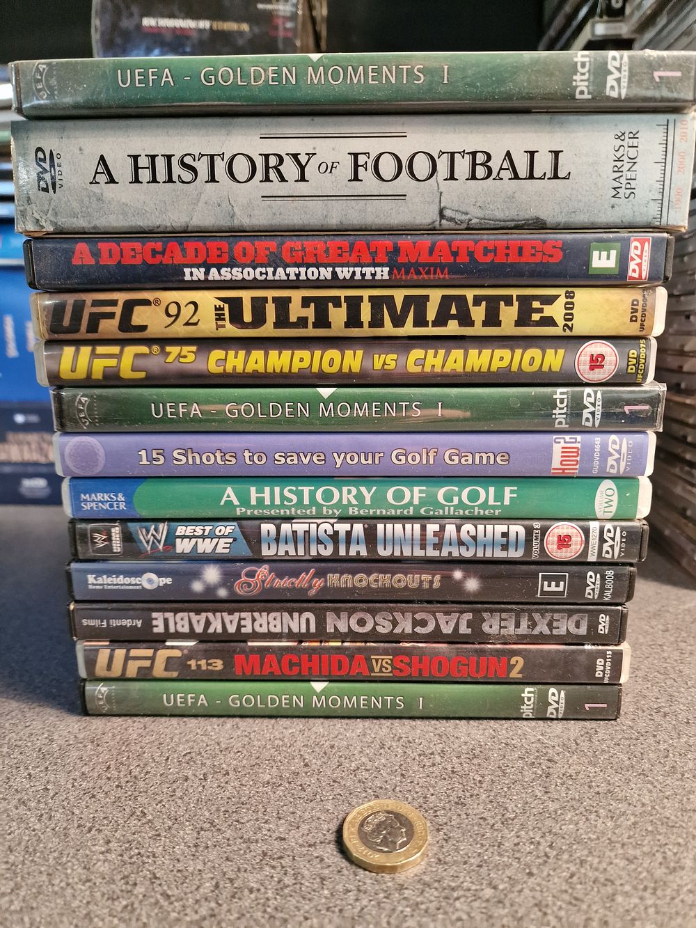 Lot 183: Selection of Sport DVDs including Football, Golf and UFC