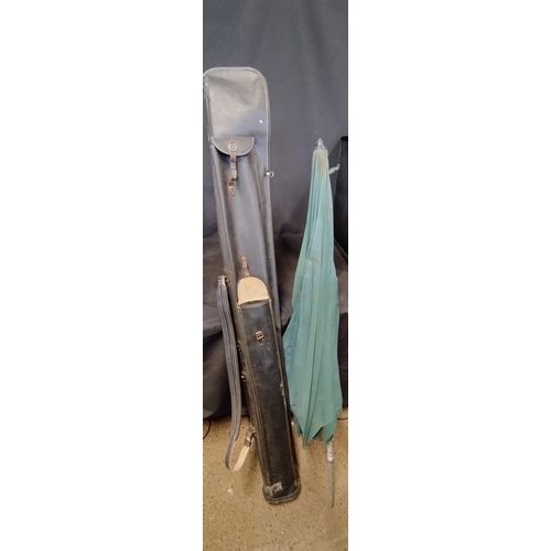 Lot 199: Fishing umbrella,stand, and a SBL storage bag