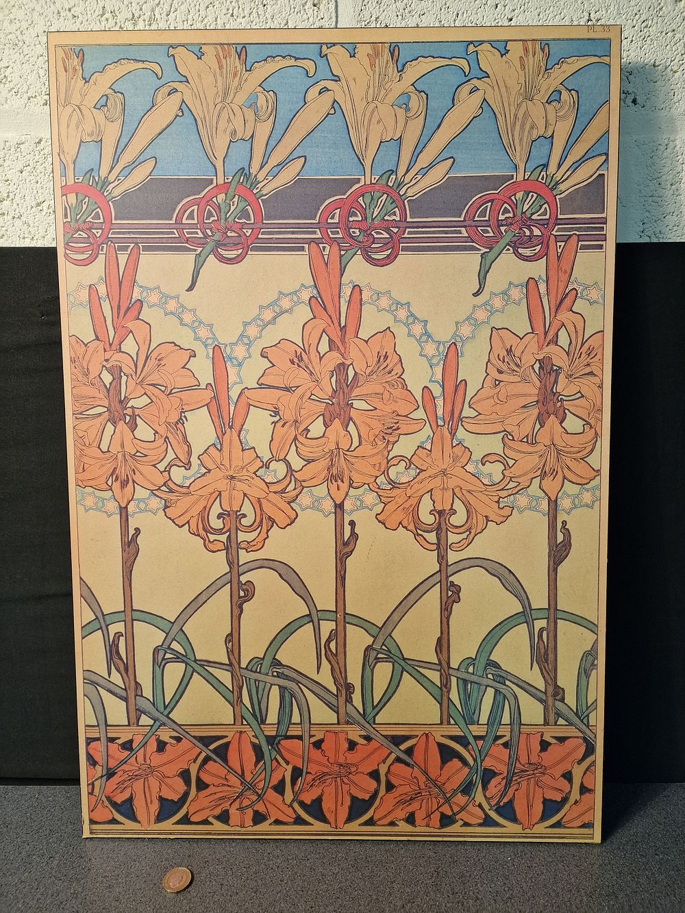 Lot 210: Decorative Print on a Board. Approx 70x47cm