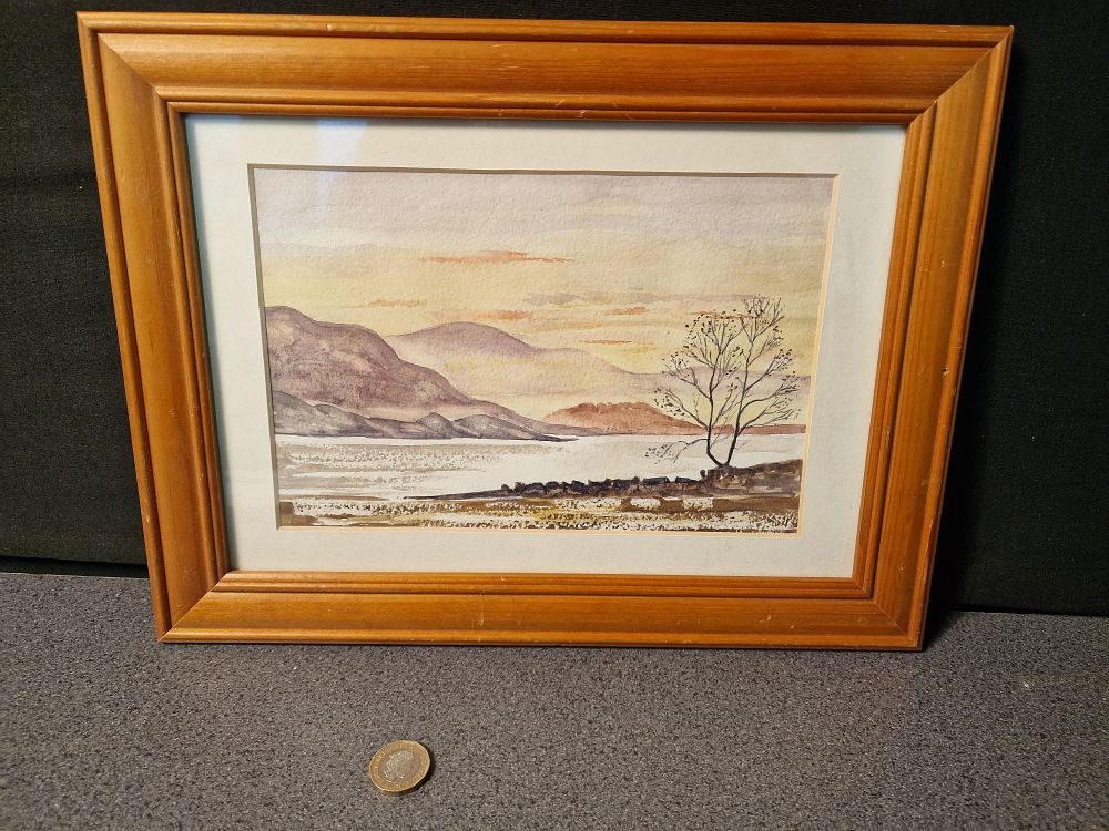 Lot 223: Framed Watercolour of Days End by E.Johnson