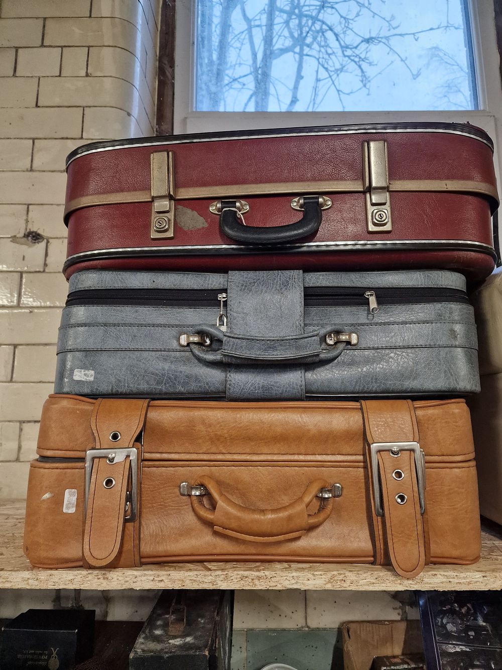 Lot 235: Three Vintage Suitcases COLLECTION ONLY