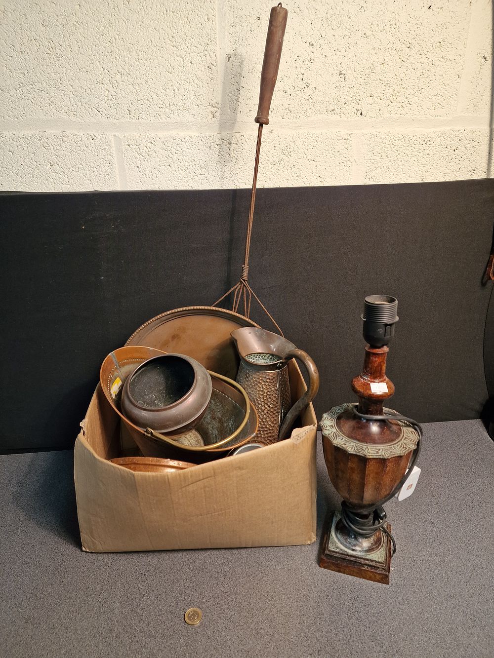 Lot 244: Box of Brassware and Other Collectable Items