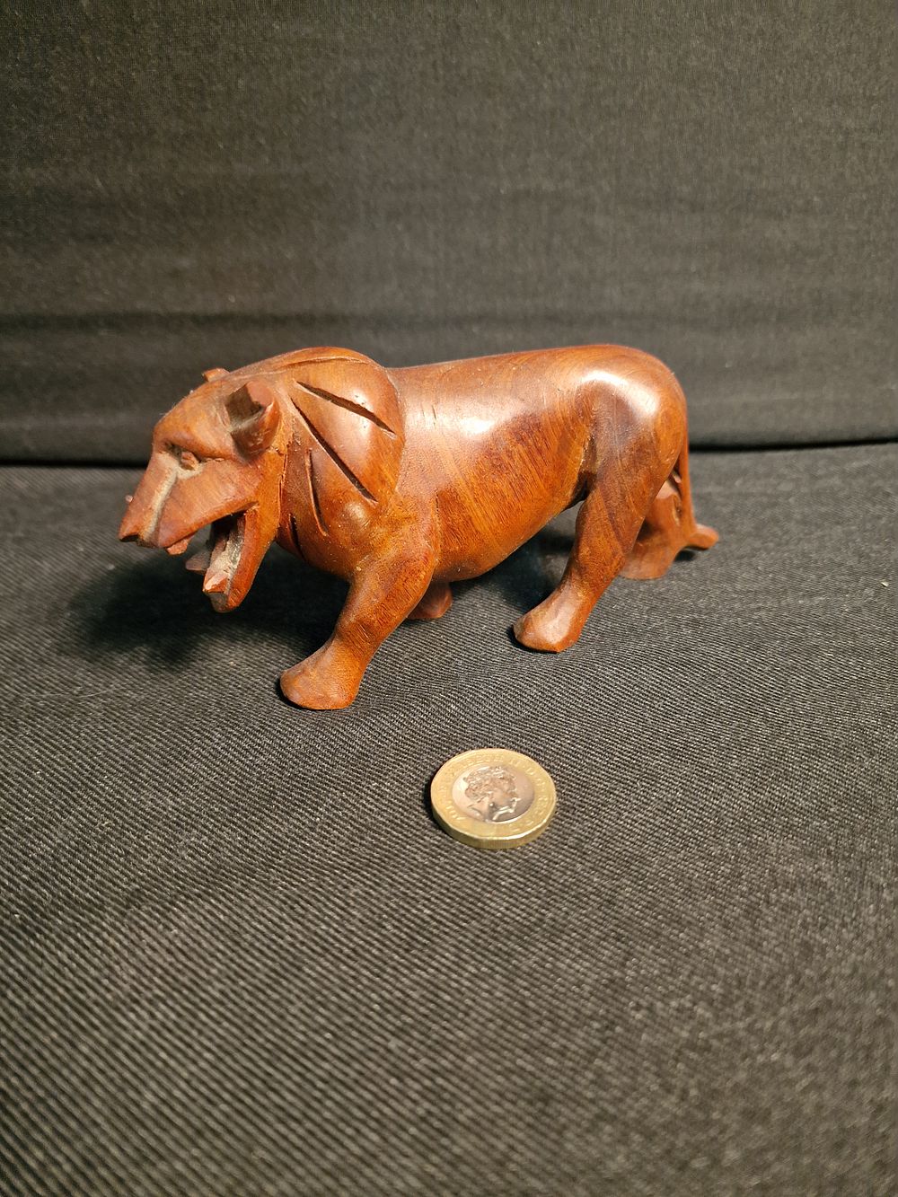 Lot 157: Wooden Lion Figure