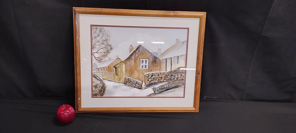 Lot 151: Village Water colour picture by J.Bramley. Measures approx...