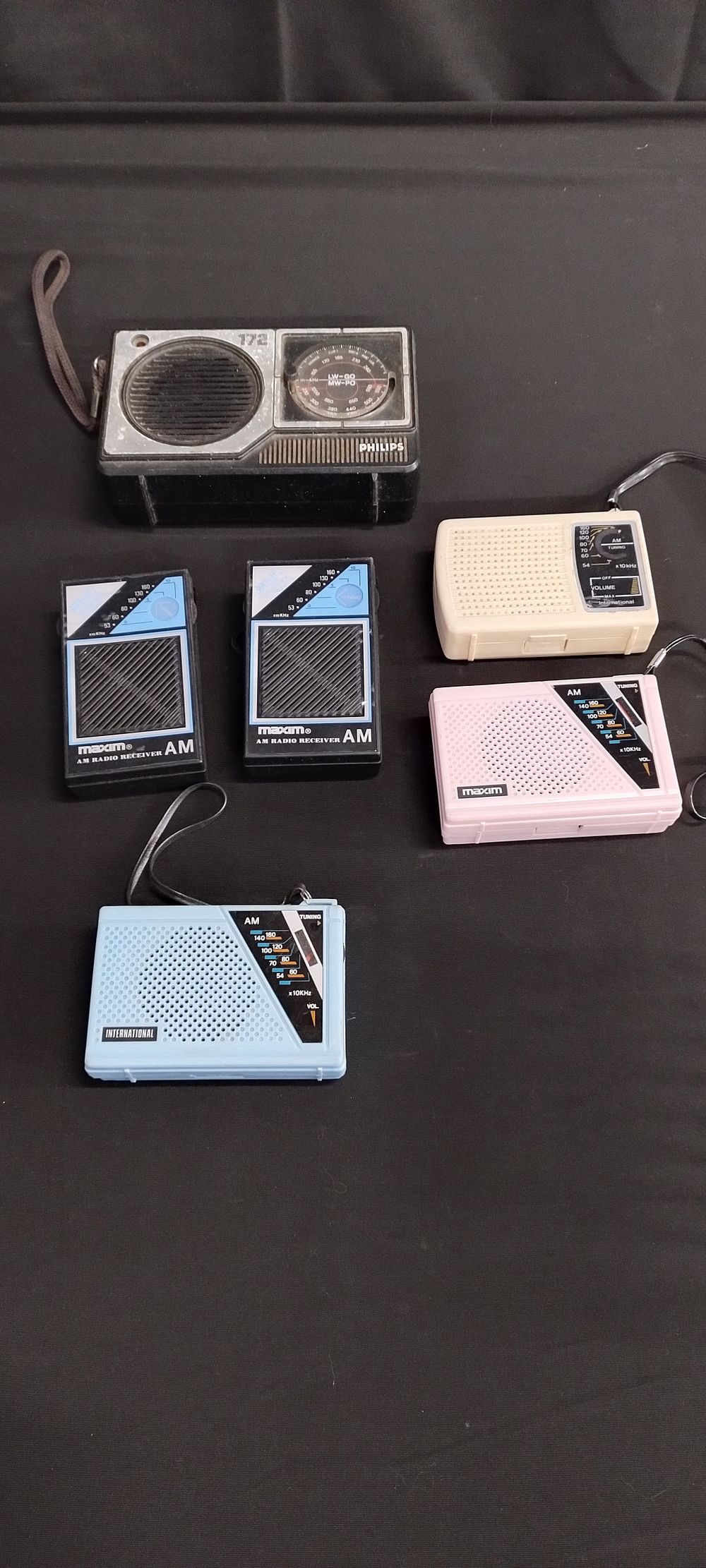 Lot 155: 6 x Battery operated portable personal radios. Maxim...