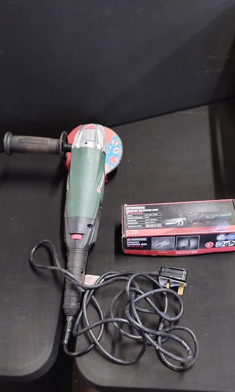 Lot 176: Parkside grinder Tested for power and cordless soldering...