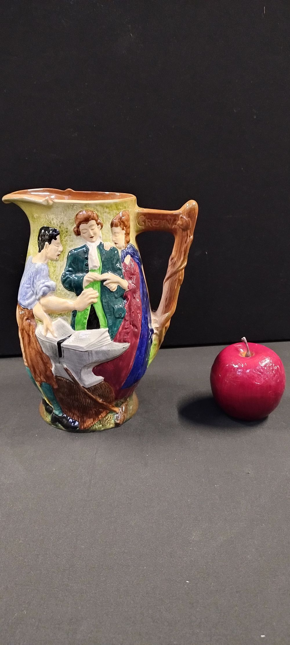 Lot 190: Burleigh ware large jug with The Runaway Marriage...
