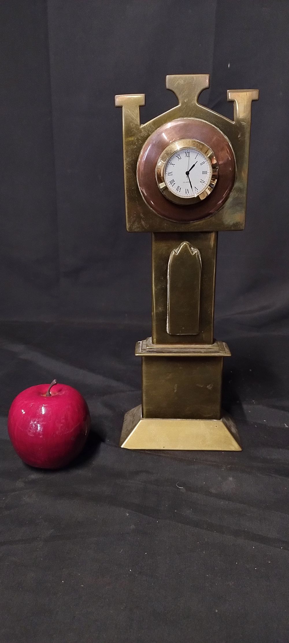 Lot 232: Brass and copper long case clock pocket watch...