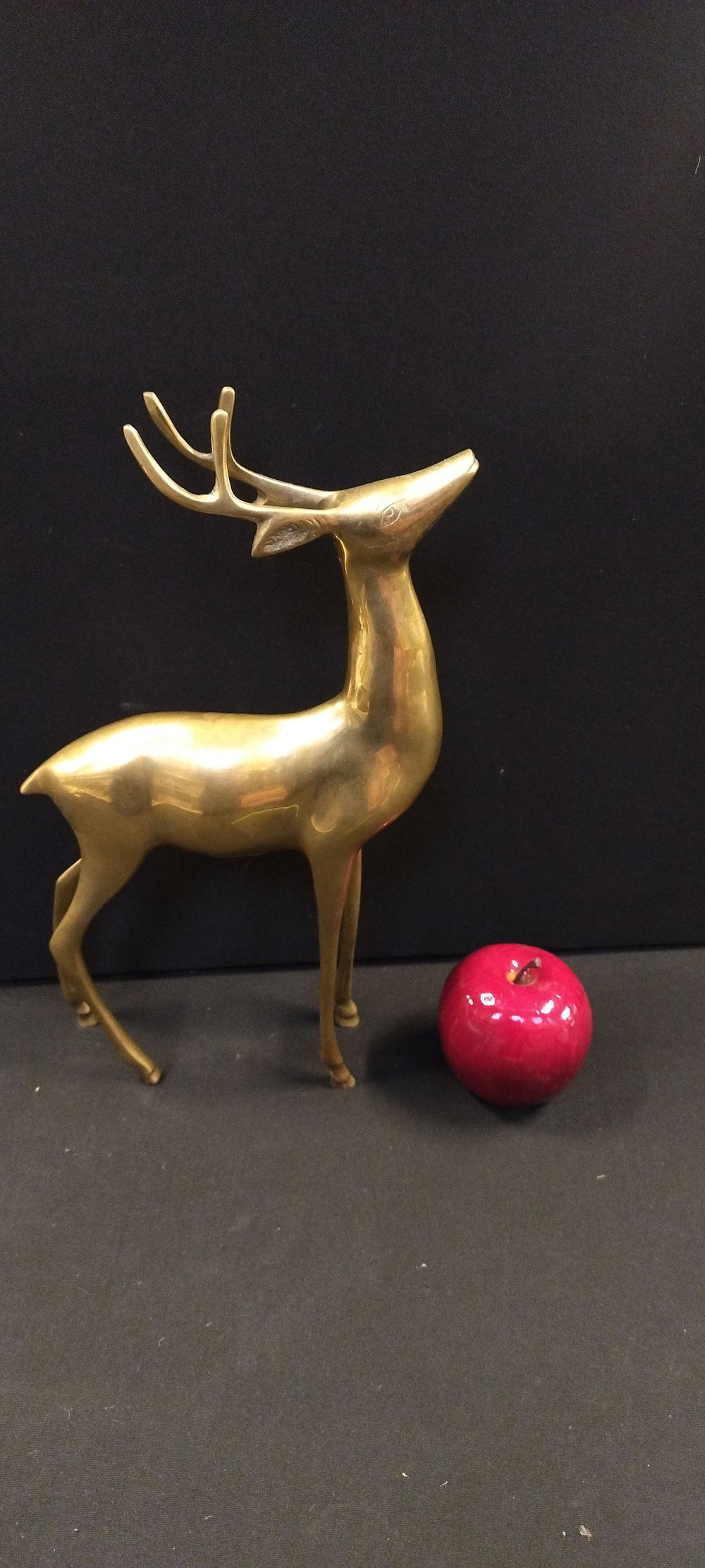 Lot 252: Solid Brass deer. Measures approx H 32 x...