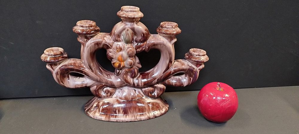 Lot 292: West German 1950's Jasba candelabra. Measures approx H...