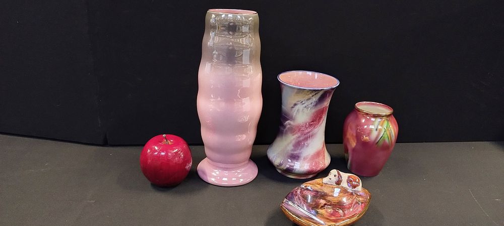 Lot 294: Selection of Malins, Burleigh, Oldcourt lusterware vases and...