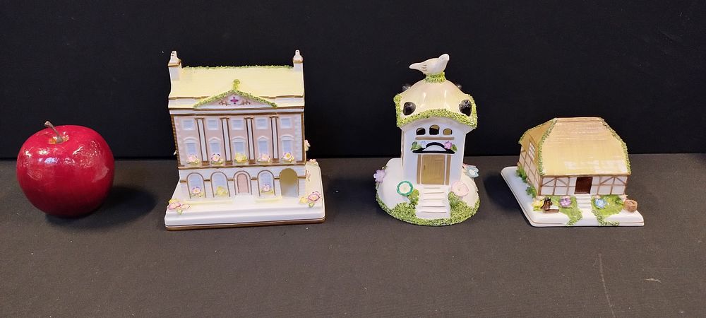 Lot 298: Three Coalport collectable miniature cottages. The Mansion House...