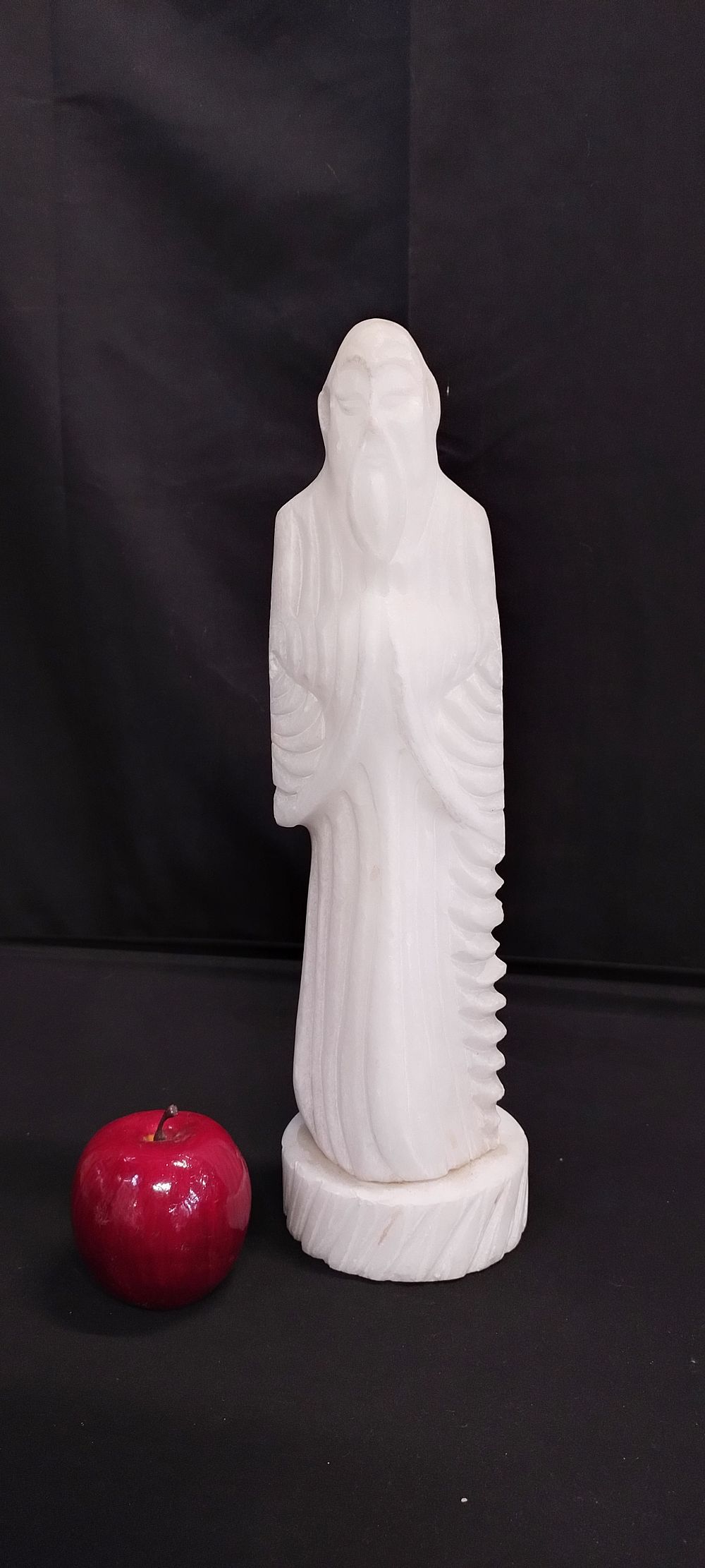 Lot 342: Alabaster oriental figure lamp base can be converted...