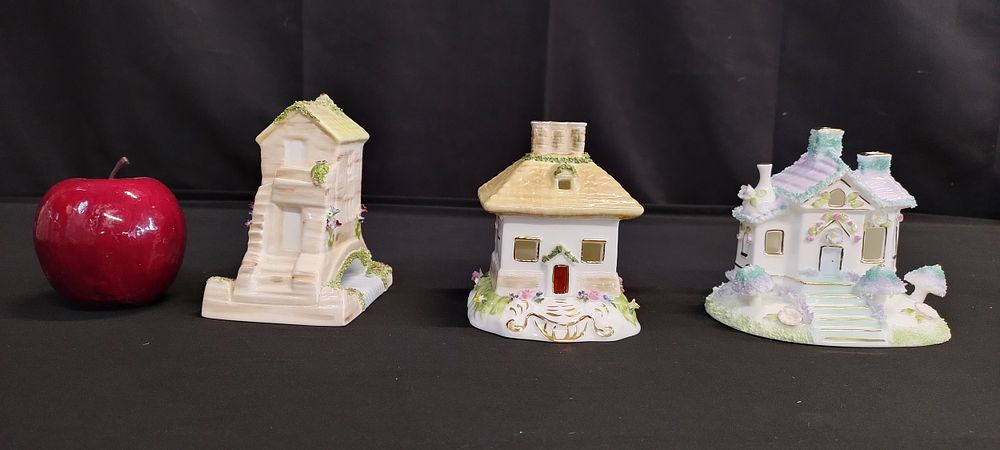 Lot 378: Three Coalport collectable miniature cottages, The Bridge House,...