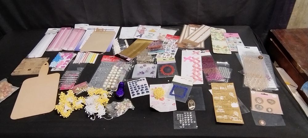Lot 395: Various crafting gems, stickers and other items