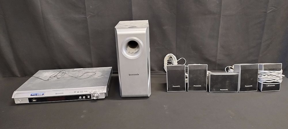 Lot 398: Panasonic DVD Home Theatre Sound System with subwoofer...
