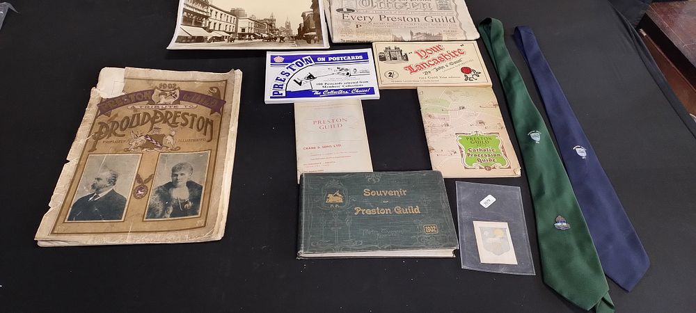 Lot 400: Collection of Preston Guild memorabilia, including ties, books...