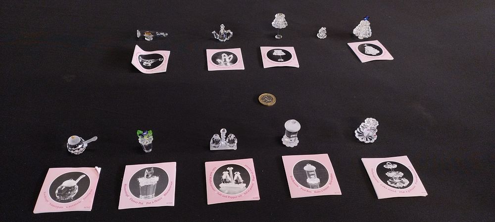 Lot 402: 10 x Various Mayfair miniature crystal ornaments, Christmas...