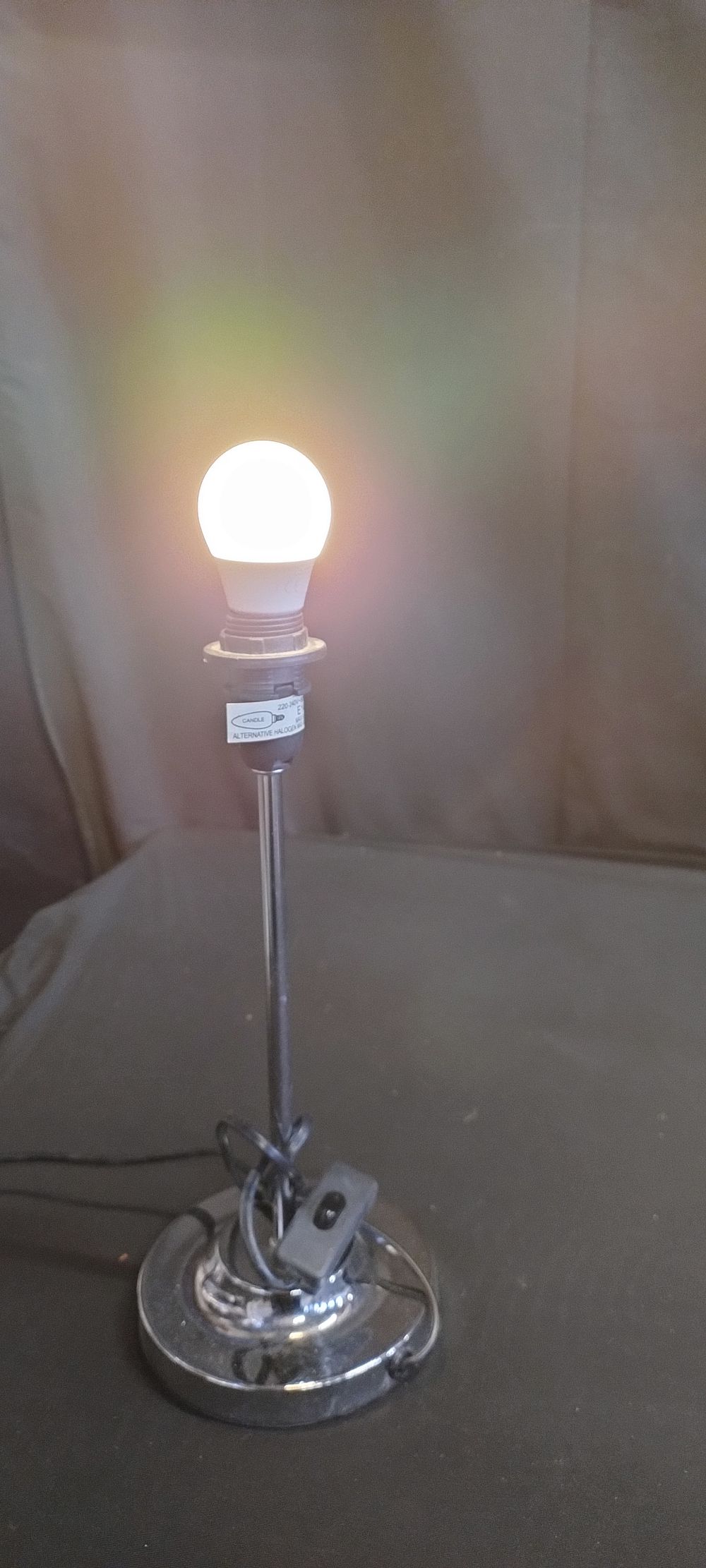 Lot 407: Two lamps, chrome with independent on/ off switch....
