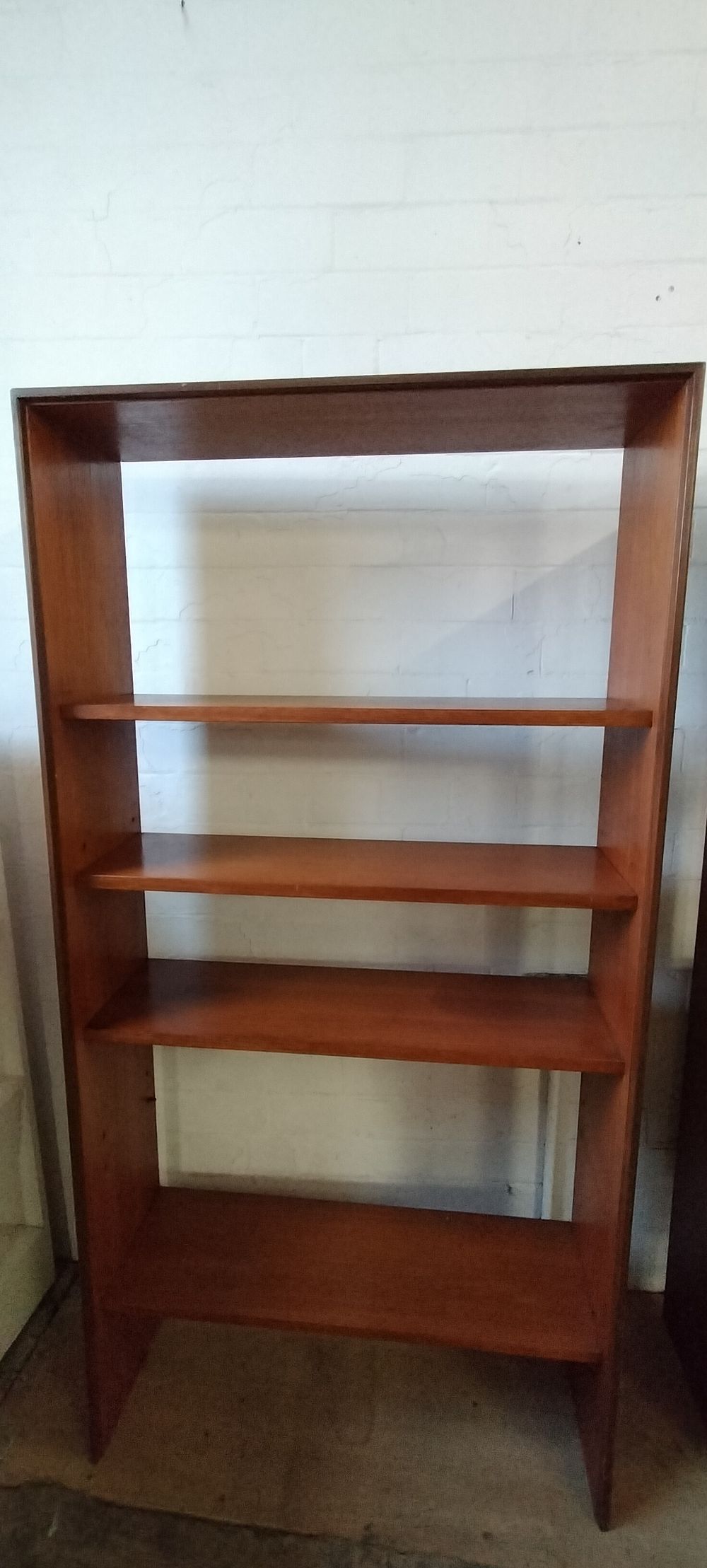 Lot 201: G- plan 4 shelf shelving unit. Measures approx...