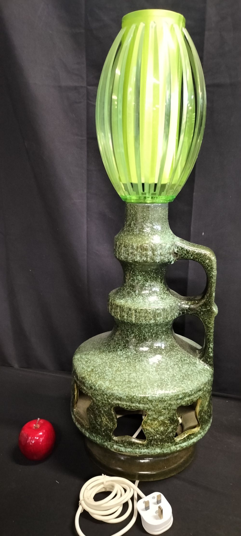 Lot 221: Vintage Skandesco West German green Pottery Lava Floor...