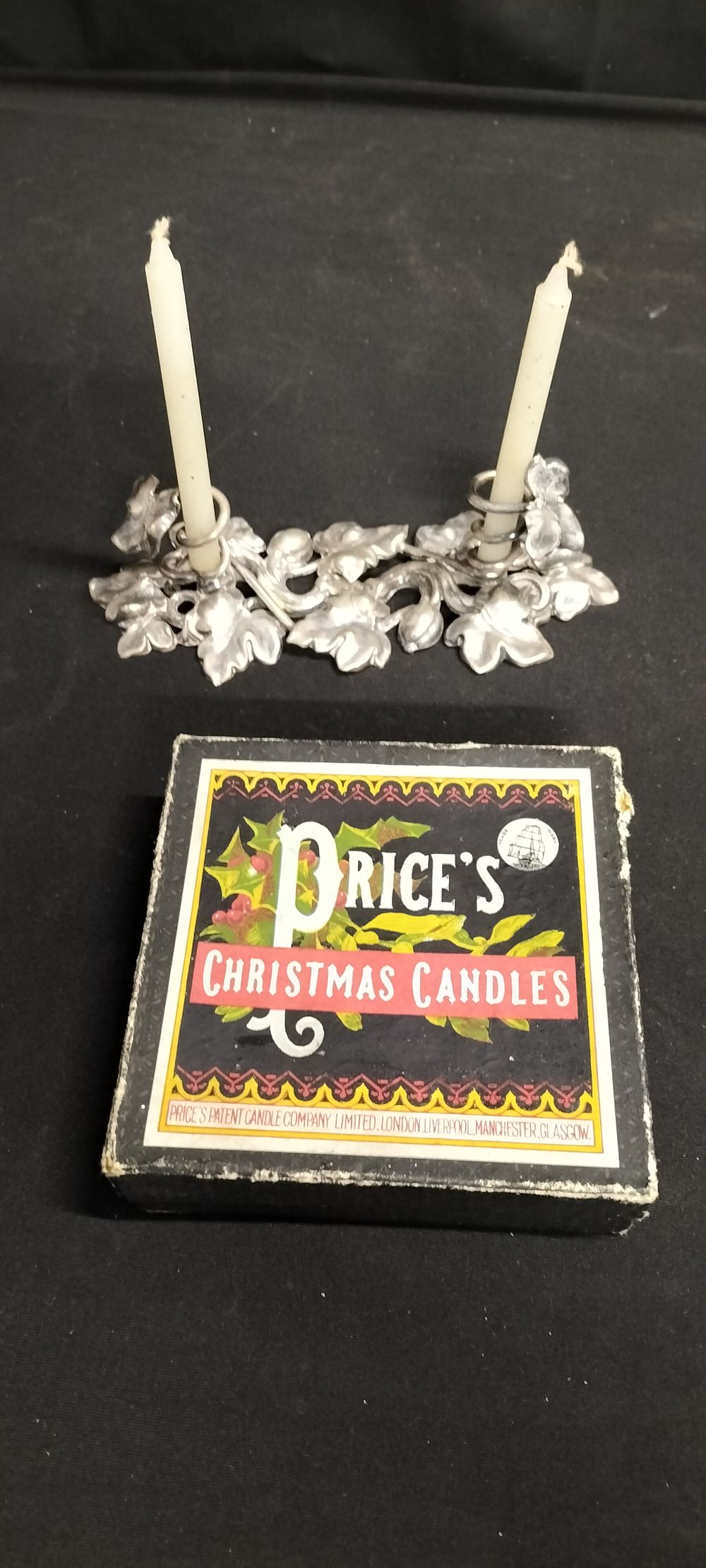 Lot 230: Vintage silver plated candle holder with leaf decoration...