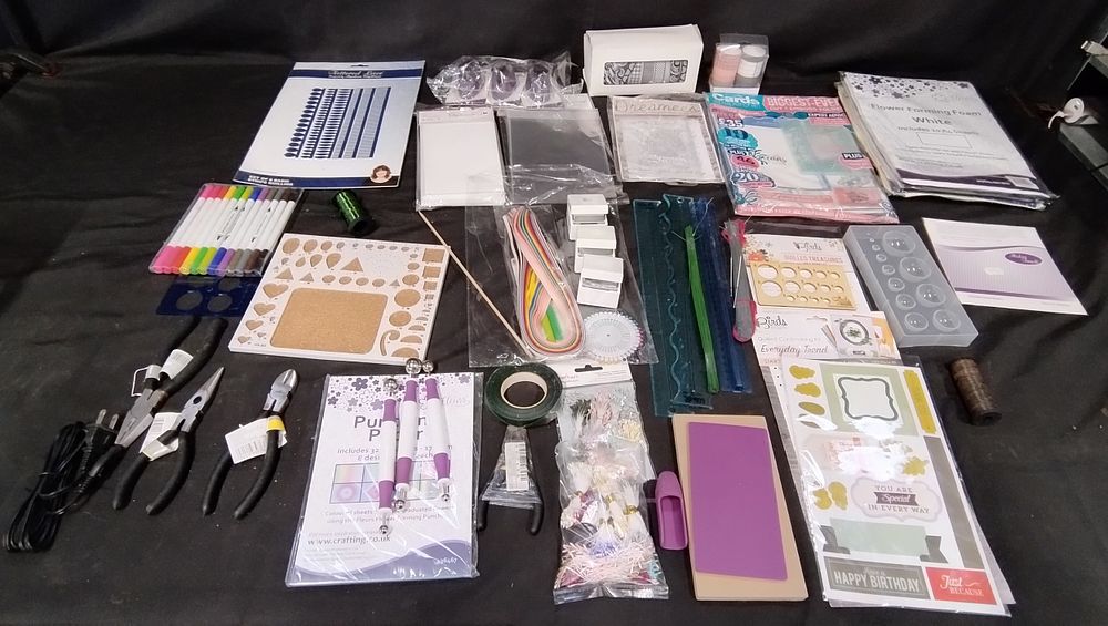 Lot 255: Selection of crafting items cutters, pliers, and other...