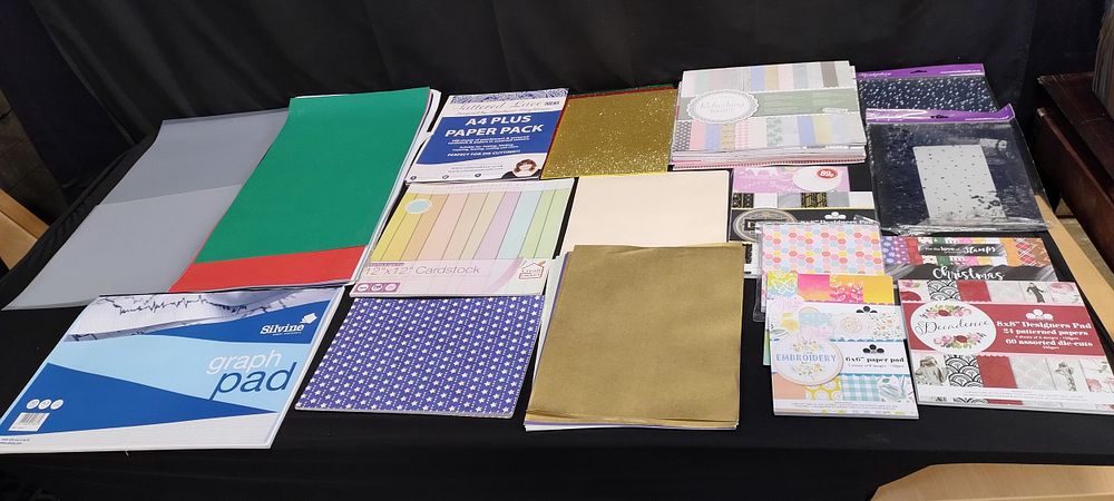 Lot 261: Various crafting papers and cards, pearlescent, glitter, long...
