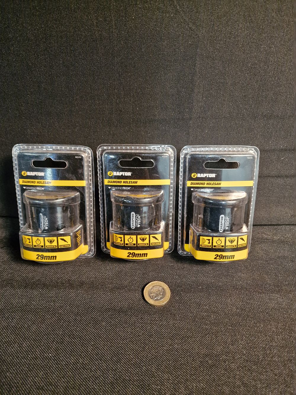 Lot 175: Three Brand New Raptor 29mm Diamond Holesaws