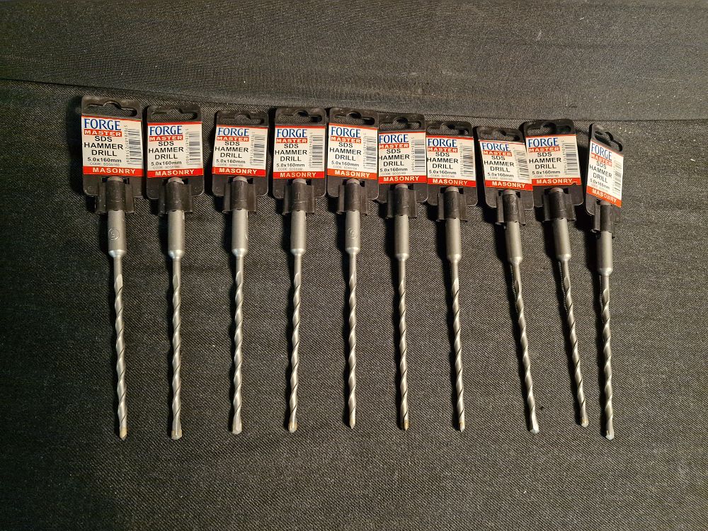 Lot 179: x10 5.0x160mm Forge Master SDS Hammer Drill Brand New