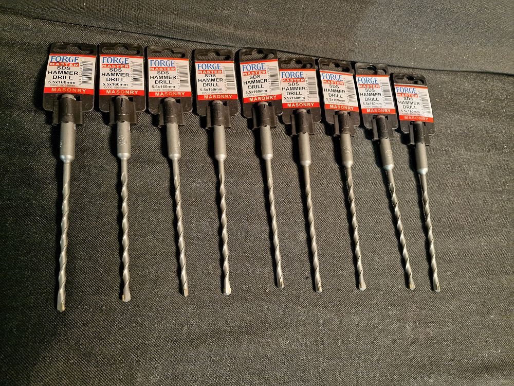 Lot 180: x9 5.5x160mm Forge Master SDS Hammer Drill Brand New