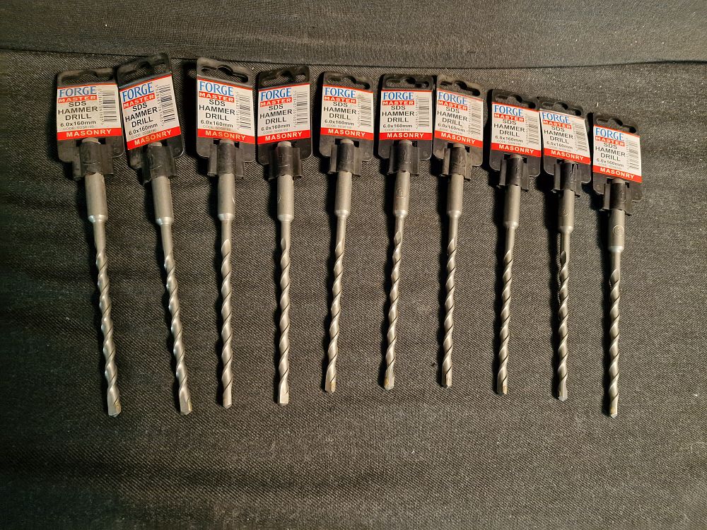 Lot 181: x10 6.0x160mm Forge Master SDS Hammer Drill Brand New