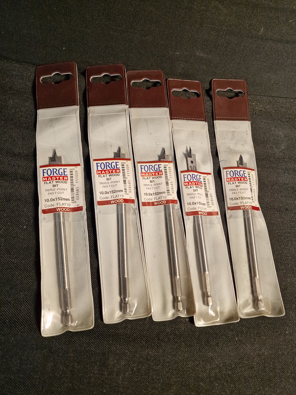 Lot 184: x5 Forge Master 10x152mm Flat Wood Bit Brand New