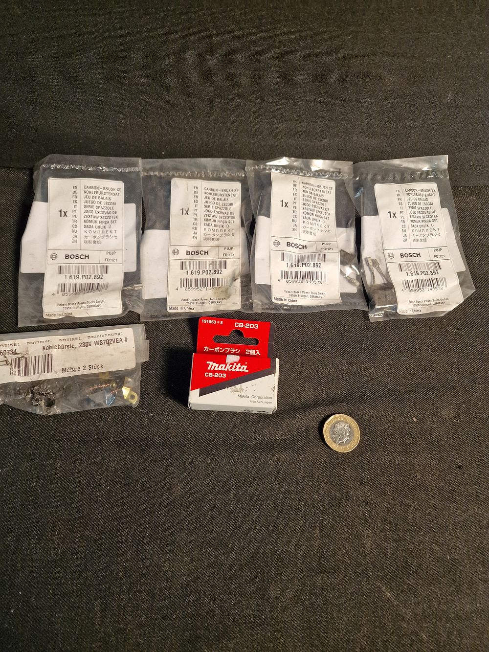 Lot 195: Selection of Power Tool Replacement Carbon Brushes Bosch and Makita