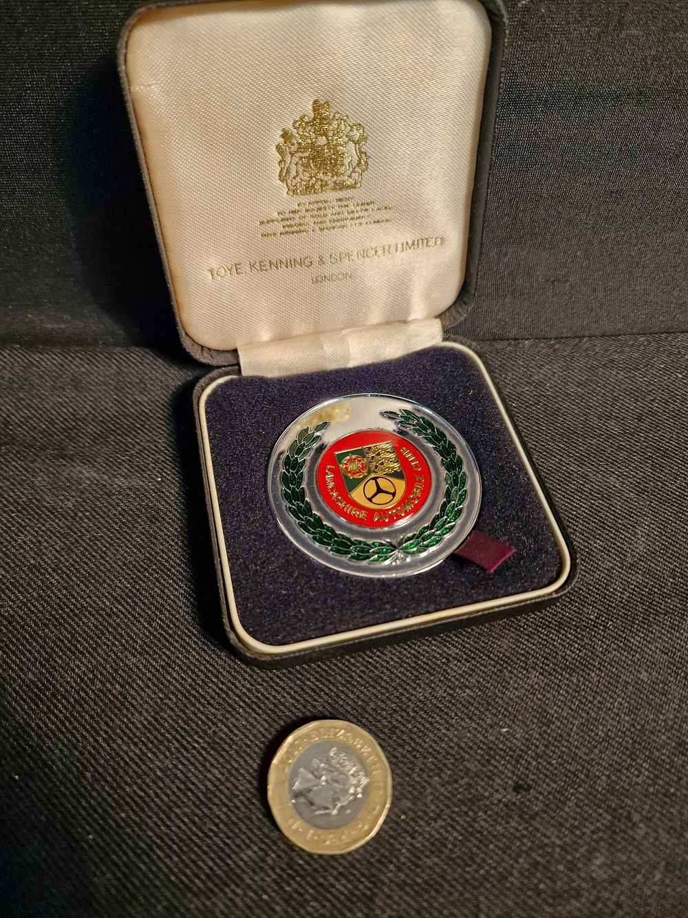 Lot 203: Lancashire Automobile Club Medal from Sunday Mirror V.V Car Run Silver Jubilee 1987