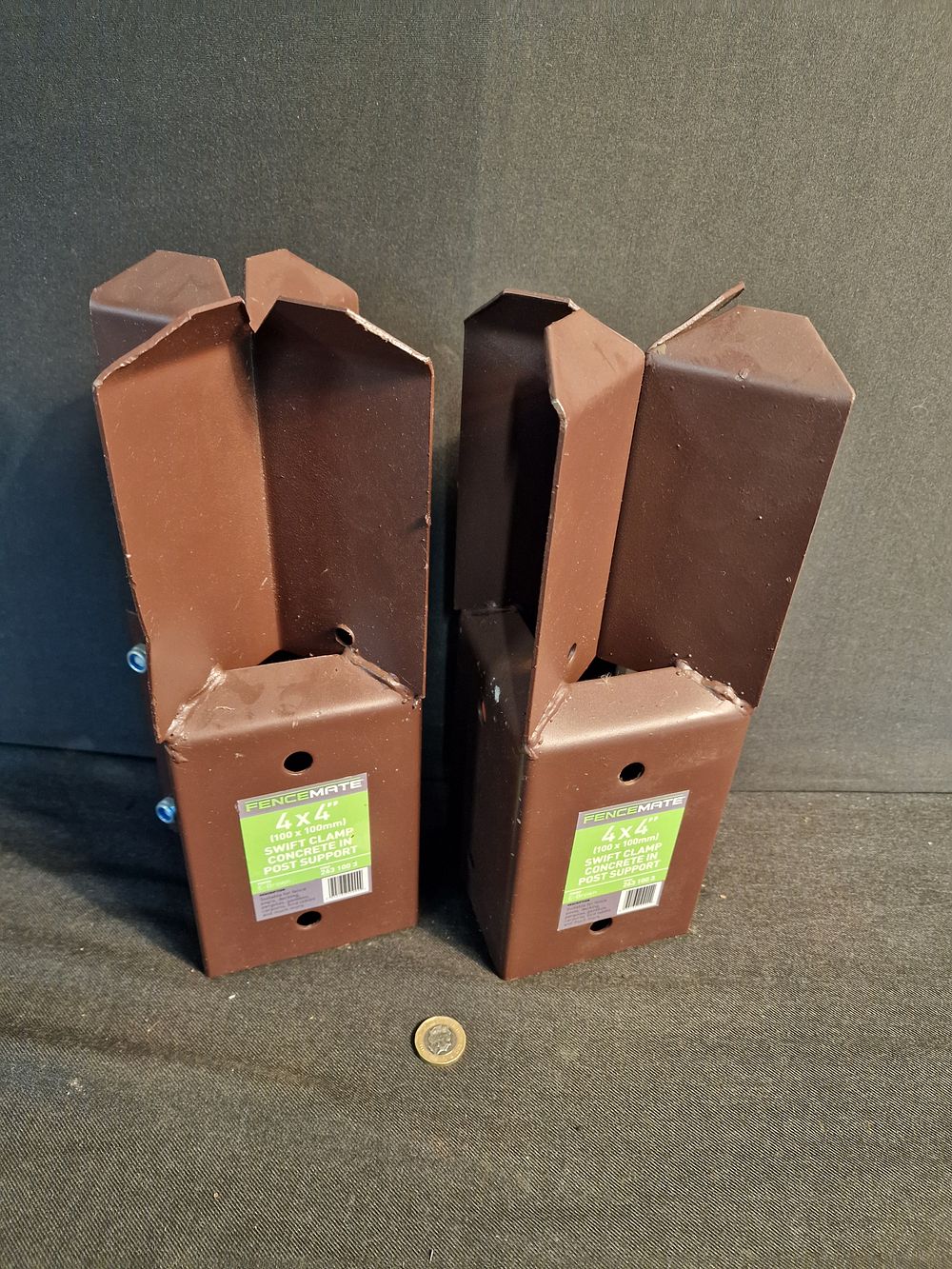 Lot 237: Pair of Fence Mate 4x4" Swift Clamp Concrete In Post Support for Fence Posts New