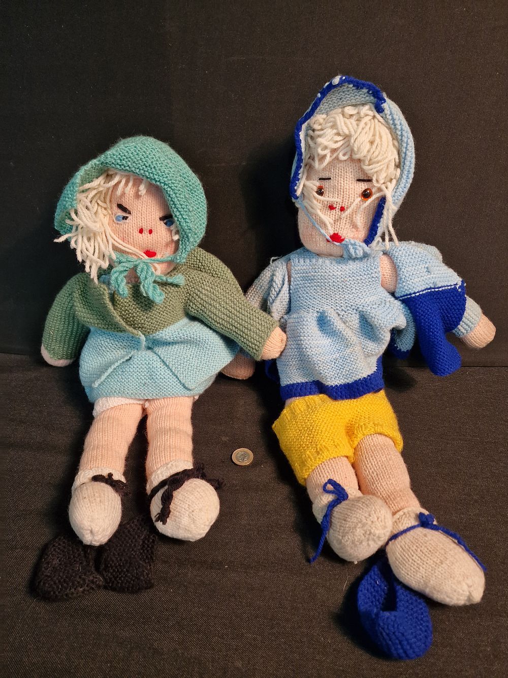 Lot 282: Pair of Crocheted Dolls