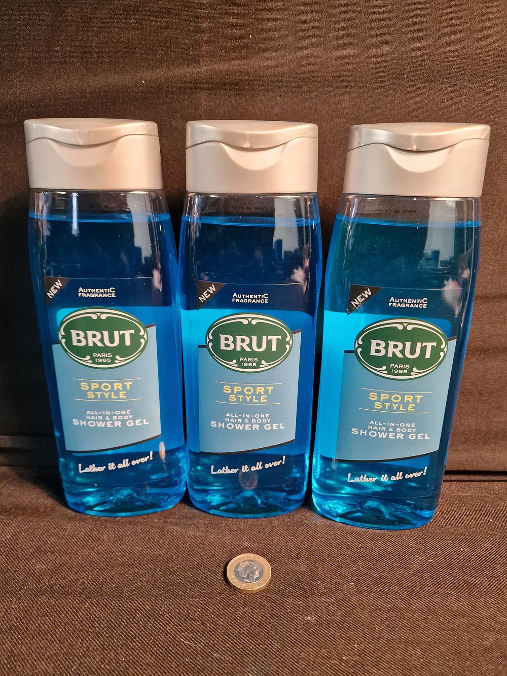 Lot 358: x3 Brut Sport Style All in One Hair & Body Shower Gel