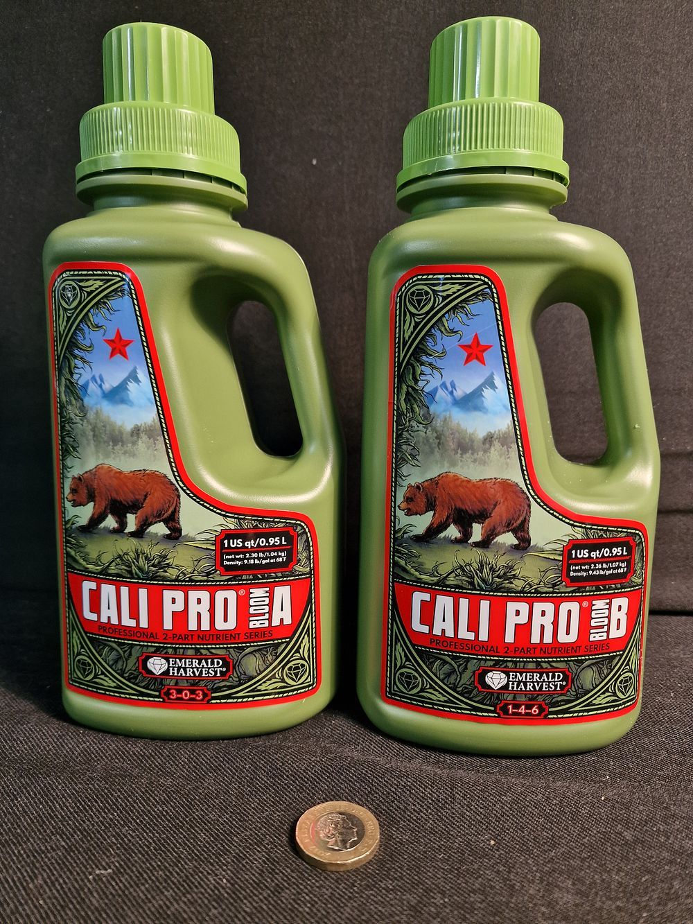 Lot 387: Emerald Harvest Cali Pro Bloom Professional Two Part Plant & Crop Nutrients 950ml