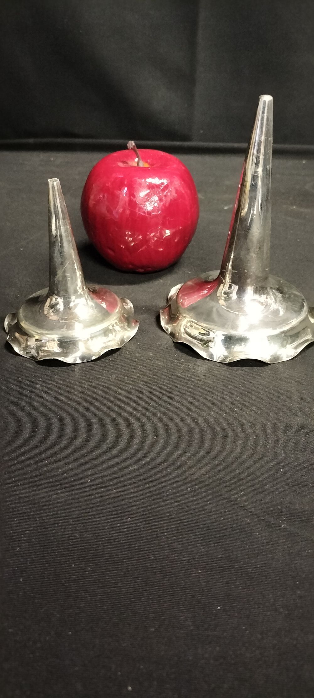 Lot 173: Two silver plated candelabra candle inserts