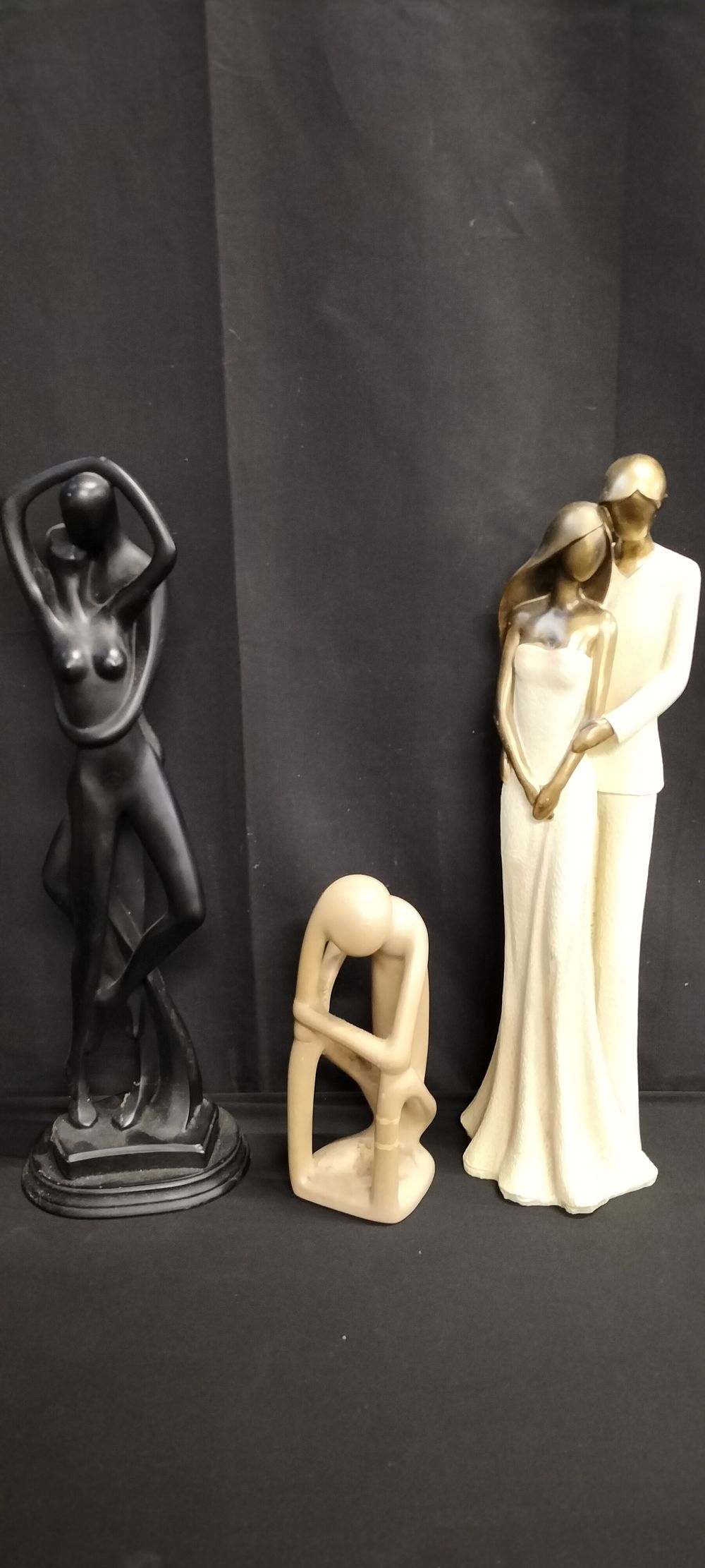 Lot 203: Three figurines, Regency fine arts the lovers, bronze...