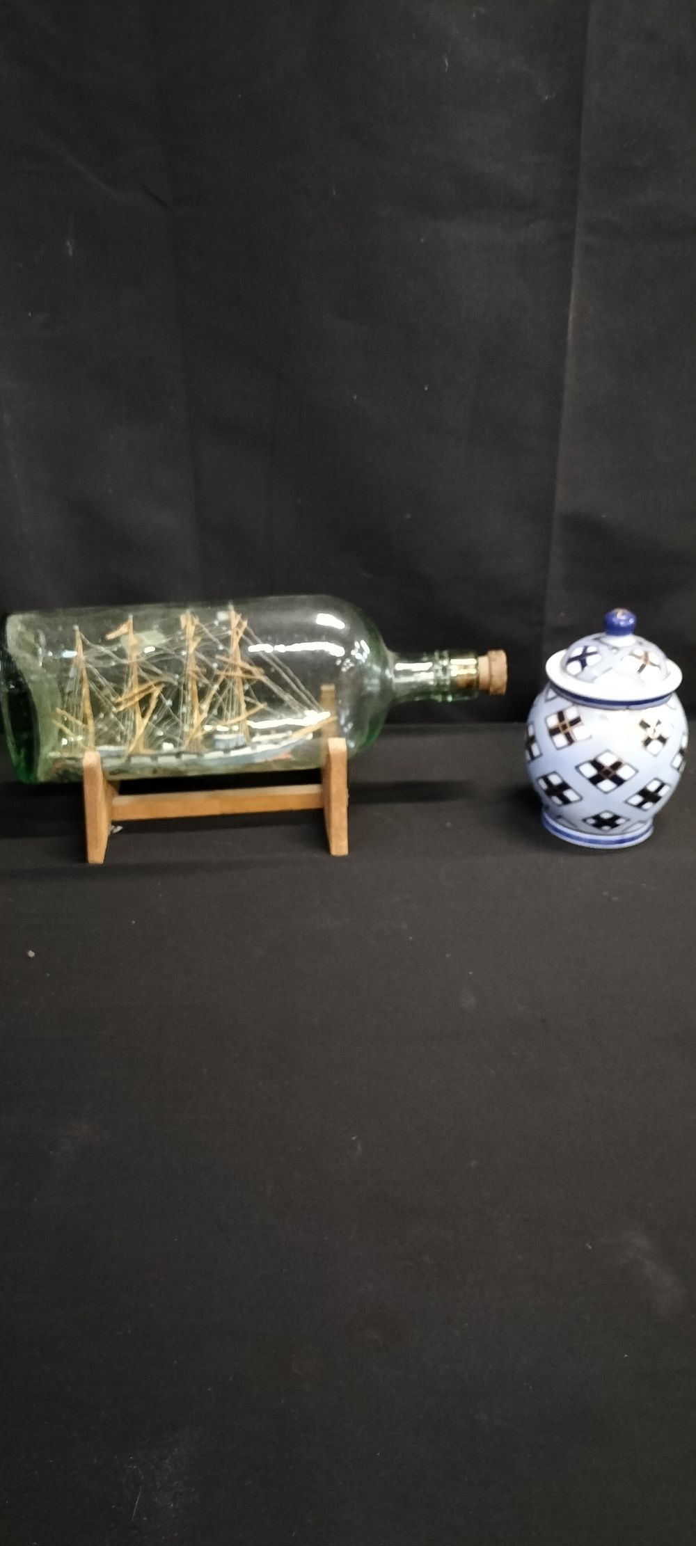Lot 209: Pale Blue, Navy Blue, White and Gold Lidded...