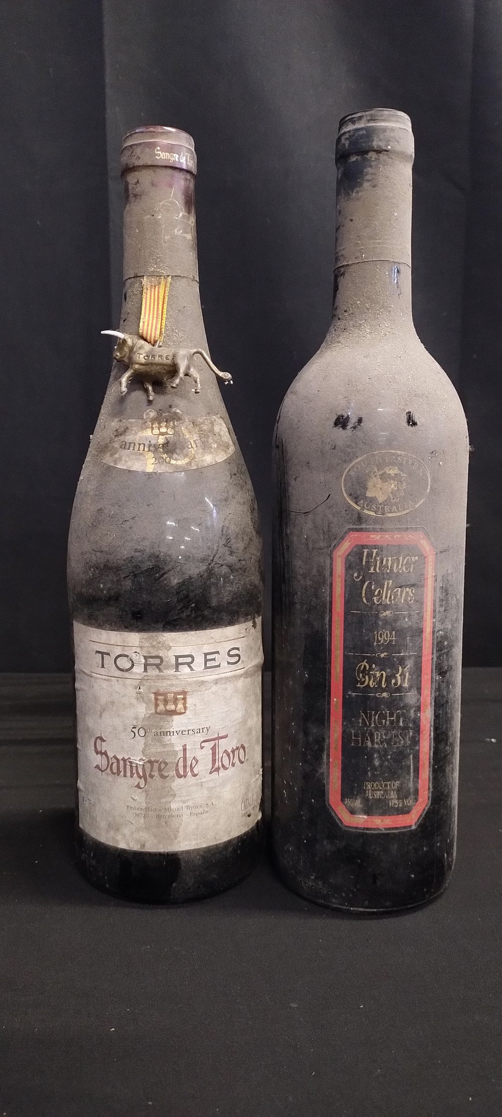 Lot 250: Two bottles of unopened red wine 2003 50th...