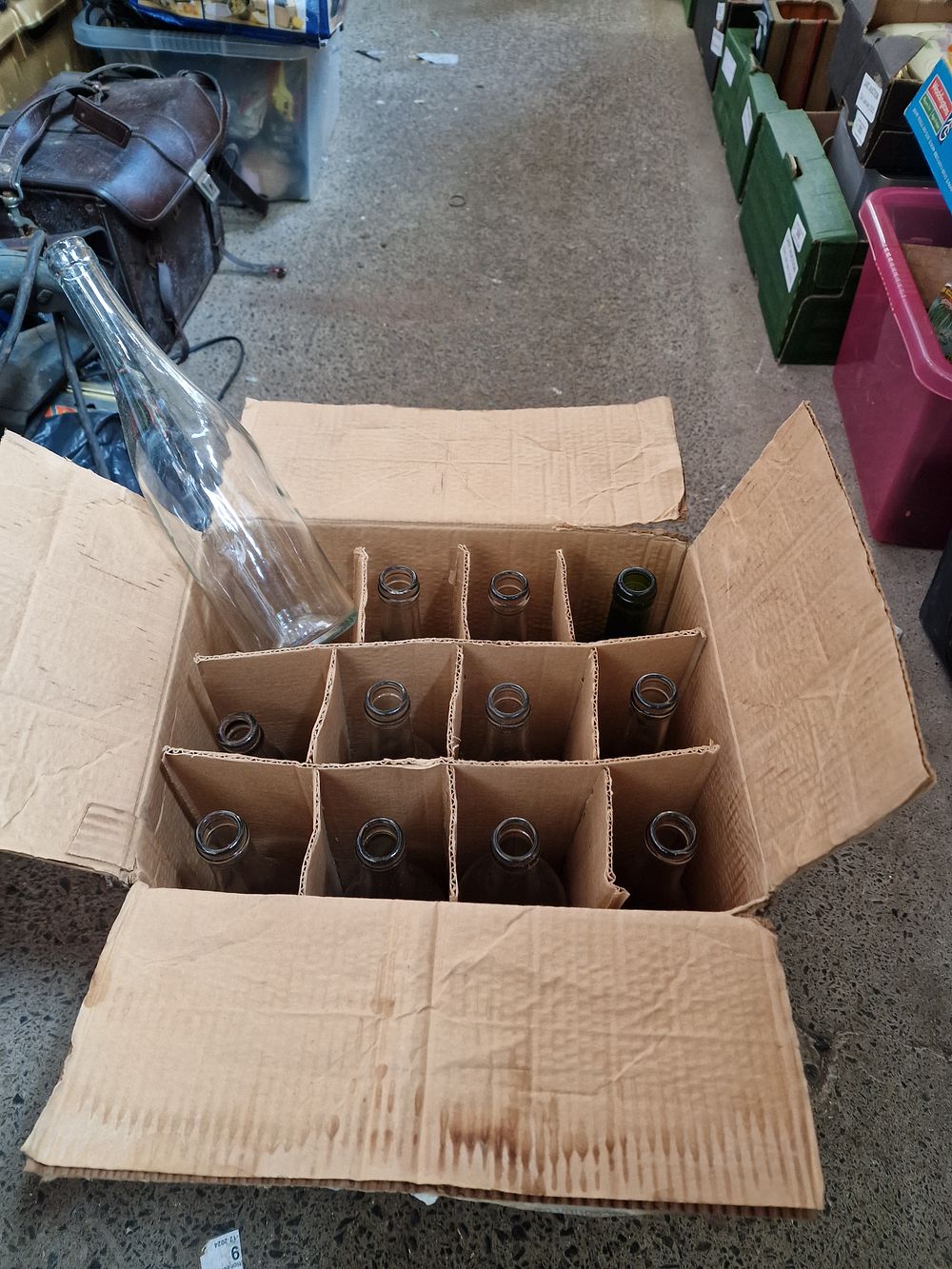 Lot 155: 12 Empty Glass Bottles for Wine Making COLLECTION ONLY