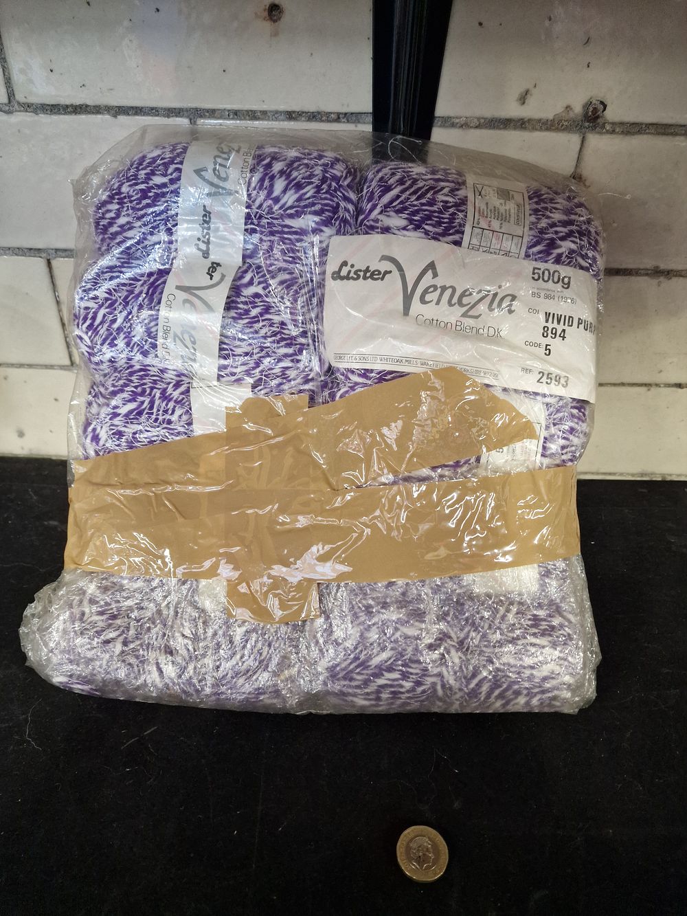 Lot 177: Lister Venezia Cotton Blend Wool Colour Vivid Purple